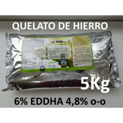 Quelato de hierro EDDHA 6% AGRARES Fe Plus 4.8 bolsa 5 kg